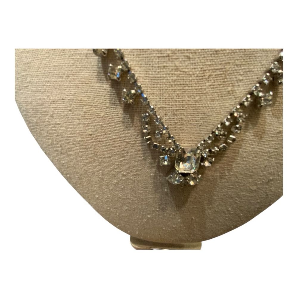 Coro Rhinestone Necklace Silver Tone - Picture 7 of 8